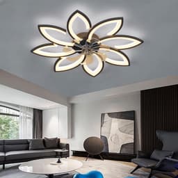Plafondventilator met Verlichting – LED Dimbaar – Stil – Omkeerbaar – Afstandsbediening – 72W Zwart — thumbnail 1