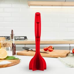 Hamburgerhakselaar - Keukengerei - Maaltijden Bereiden - Ergonomische Handgreep - 25 cm - Rood — thumbnail 3