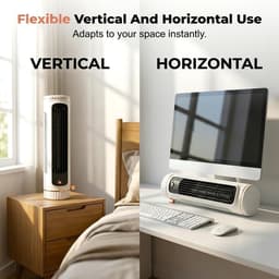 KZQ Draagbare torenventilator wit met 3 snelheden, horizontaal en verticaal instelbaar, geschikt voor kantoor, woonkamer en slaapkamer — thumbnail 4
