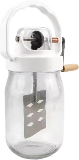 Roterende Boterkarner - Keukenmixer Deegroerder - Zelfgemaakte Producten Maken - Geurvrije Glazen Container - 1500 ml Capaciteit - Transparant — thumbnail 1
