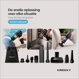 Kreoxy Kruimeldief Snoerloos – Handstofzuiger – Auto Stofzuiger – Sterke Zuigkracht – Air Duster – 9 Opzetstukken — thumbnail 5