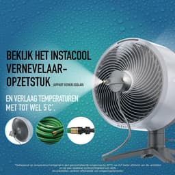 Draadloze Tafelventilator op Accu - Ventilator voor Binnen & Buiten - Oplaadbaar - 5 Snelheden - Oscillerend - Zwart — thumbnail 4