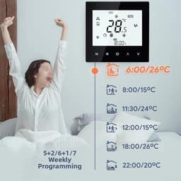Slimme Thermostaat - Verwarming Controller - Energie Besparen - Spraakbesturing - 10 x 9 x 5 cm - Zwart — thumbnail 4