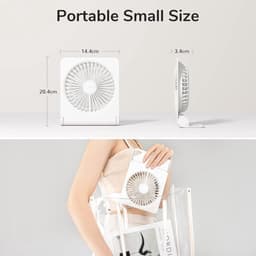Solvix tafel ventilator geluidloos - Draagbare Tafelventilator - USB Oplaadbaar - 4500mAh Batterij - 160 Graden Draaibaar - Voor Thuis, Kantoor en Camping — thumbnail 3