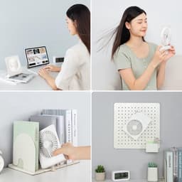 Solvix tafel ventilator geluidloos - Draagbare Tafelventilator - USB Oplaadbaar - 4500mAh Batterij - 160 Graden Draaibaar - Voor Thuis, Kantoor en Camping — thumbnail 4