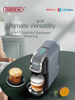 HiBREW H2B Koffiemachine - 5-in-1 - Voor Capsules en Gemalen Koffie - Grijs — thumbnail 5