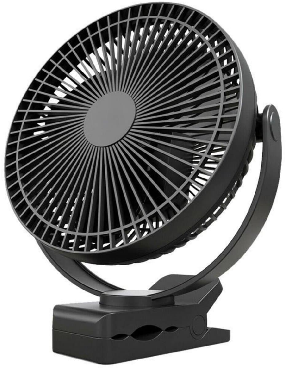 GELLDG 8 Inch Tafelventilator - Clip Ventilator met 360° Rotatie - 3 Snelheden - Geschikt voor Kantoor, Thuis en Reizen - Kunststof - Compact en Verstelbaar — afbeelding 1