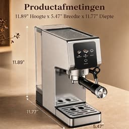Koffiemachine - Espressomachine - Koffiezetapparaat - Koffiemachine met touchscreen - 20Bar - 1350W - 1.2L watertank - Verschillende Dranken - Zwart — thumbnail 4