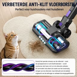 Norvia - Draadloze Steelstofzuiger - Steelstofzuiger - Stofzuiger - 75.000 PA Zuigkracht - 60 Minuten Accuduur - HEPA Filter - LED — thumbnail 2