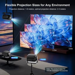 Beamer Full HD met 4K Ondersteuning – Android 14 – WiFi 6 en Bluetooth 5.4 – Autofocus – 180° Draaibaar — thumbnail 4