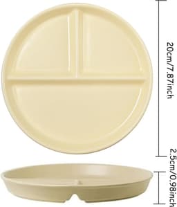 Lunchborden 2Pcs - Verdeeld Keramisch - Magnetron en Vaatwasserbestendig - Voor Volwassenen en Kinderen - ShopVlot — thumbnail 4