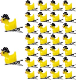 30 stuks eendenhaarspelden, eend van hars met hoedclips, kleine schattige en stijlvolle gele haarspeld voor dagelijks gebruik, schoolfeesten, muziekfestivals en carnavalshaarversieringen — thumbnail 1