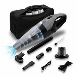 STAUS&BACH Kruimeldief met opbergtas en 3 HEPA-filters - Lichtgewicht kruimelzuiger snoerloos - Handstofzuiger voor auto - Zwart — thumbnail 2
