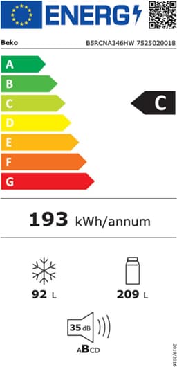 Beko B5RCNA346HW | Koelvriescombinatie | Wit | C — thumbnail 2