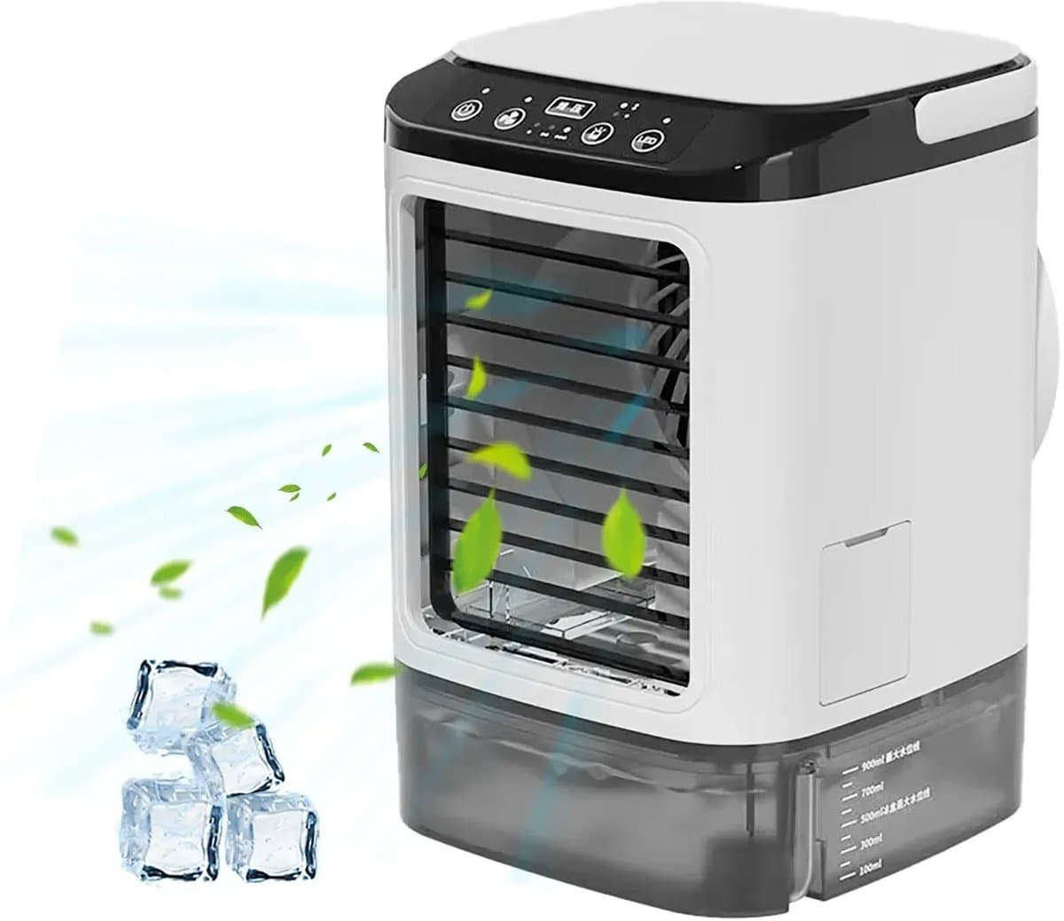 Sello! – mini aircooler – luchtkoeler – ultrasone verneveling – ijsbox– drie windsnelheden – draagbaar – 900ml watertank — afbeelding 1