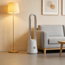 Ventilator - Torenventilator - Luchtzuivering - Elektrische Ventilator - Bladloos - Ultra Stil - 8 Windsnelheden - Armomafunctie - Met Afstandsbediening - Timerfunctie - Zilver - Modern Design - Bureau - Slaapkamer - Woonkamer - Kantoor — thumbnail 3