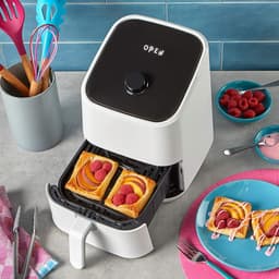 QORA® Mini airfryer - Airfryer - Airfryer klein - Wit - 22cm x 28cm x 27cm — thumbnail 4
