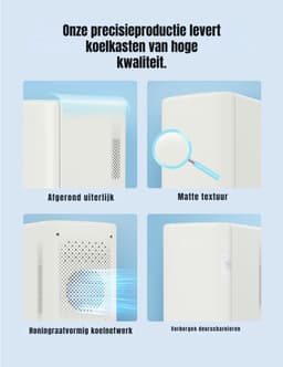 QORA® Mini Koelkast - Koelkast - Wit - 20cm x 26cm x 32cm — thumbnail 3