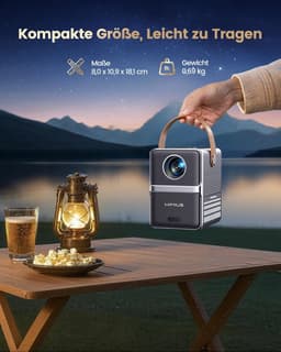 Mini Beamer Full HD 1080P - Smart Beamer met Netflix - 4K Ondersteuning - WiFi 6 - Bluetooth 5.2 - Draagbare Projector - Dolby Audio - Automatische Keystone - Elektrische Focus - HDMI ARC - Home Cinema Beamer — thumbnail 4