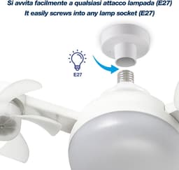 LED's Light Plafondventilator met lamp - Instelbare lichtkleur - Kroonluchter Ventilator - Plafondlampen met Ventilator & Lamp - Stille ventilator - Beste alternatief voor airco - Met remote - Voor slaapkamer,Woonkamer veranda - Wit — thumbnail 5