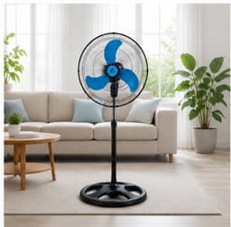 Staande Ventilator 45 cm 75W – 3 Snelheden – Oscillerend – Verstelbare Hoogte – Zwart — thumbnail 5