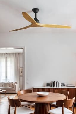 Faro Barcelona 33718DC Alo L plafondventilator zwart/hout 152 cm - stil en zuinig - met afstandsbediening - DC-motor - zomer en winterstand - timerfunctie - 6 snelheden — thumbnail 2