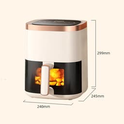 Luchtfriteuse - Heteluchtfriteuse Airfryer - Gezond Koken - Visueel Venster - 6L - Wit — thumbnail 4