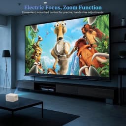 SnelShoppen - Projector 1080P met 16.000 Lumen, Native Resolutie, Elektrische Focus en Zoom, Ideaal voor Feest, Camping, Thuisbioscoop, Buiten, Kinder — thumbnail 2