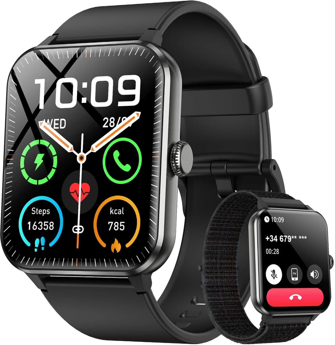 Blackview Smartwatch - R50 - Beantwoorden | Bellen - Fitnesshorloge voor Mannen en Vrouwen met Hartslag - SpO2 -SOS- Slaapmonitor - Activiteitstracker voor Android/iOS - Zwart — afbeelding 1