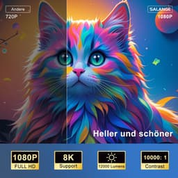 SnelShoppen - Mini Beamer Salange - Draagbare 8K Autofocus Projector met WIFI 6, Bluetooth 5.4, Auto Trapeziumcorrectie, 4K-ondersteuning, Smart Beame — thumbnail 2