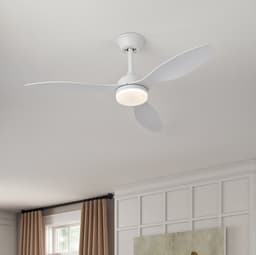 Plafondventilator met afstandsbediening, stille ventilator met timer, plafondventilator met verlichting, inbouwplafondventilator met ABS-bladen voor slaapkamer, woonkamer en restaurant — thumbnail 1