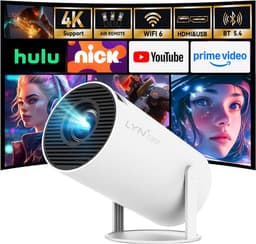 SnelShoppen - Draagbare miniprojector 4K 1080p Full HD, Android 11, Wifi 6, BT 5.0, 180 graden rotatie, kleine thuisbioscoop met automatische keystone — thumbnail 1