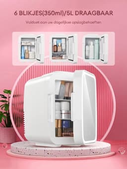 SP® Mini Koelkast - 5L Capaciteit - Minibar - Skincare Koelkast - Wit - 28cm x 19cm x 26cm — thumbnail 4