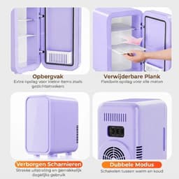 SP® Mini Koelkast - 6L Capaciteit - Minibar - Skincare Koelkast - Paars - 26cm x 19cm x 32cm — thumbnail 2