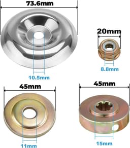 SnelShoppen - Pack van 5 grasmaaier adapter set, accessoires voor haartrimmers, stabiele prestaties, robuust met eenvoudig te installeren metalen blad — thumbnail 5