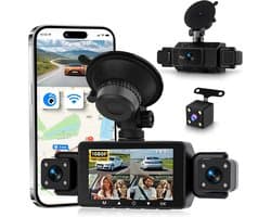 SnelShoppen - 360 Graden 4-Kanaals Dashcam Auto met Wifi Video Opname, Full HD Beeldkwaliteit, Nachtzicht, Beweging Detectie, Ideaal voor Auto en Reis