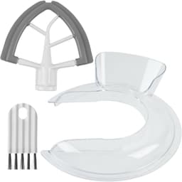SnelShoppen - Casting Shield en Siliconen Paddle Mixer voor Keukenmachine, Plat Menghulp Geschikt voor 4.5 & 5qt KeukenAid, Hoogwaardige Aluminium Con — thumbnail 1