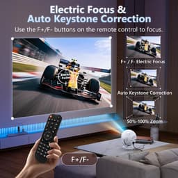 SnelShoppen - Beamer 2025 Draagbare Projector met Elektrische Focus, 4K 1080P, WiFi 6, Bluetooth 5.2, 360° Rotatie, Android 11.0, HDMI Kabel, Geschikt — thumbnail 4