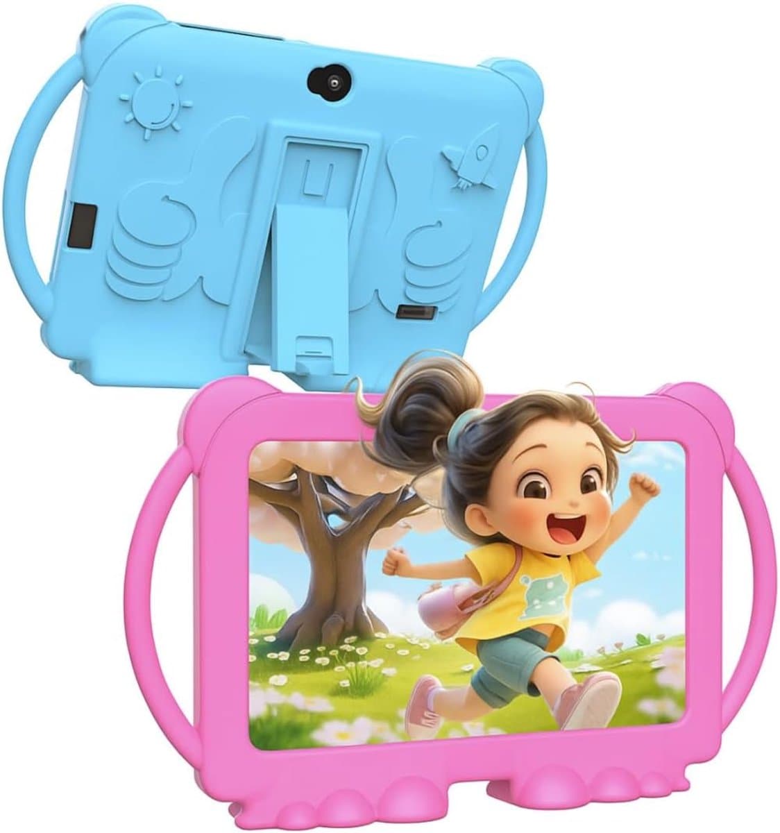 SnelShoppen - Kids Tablet 7 Inch voor Kinderen van 3 Jaar en Ouder, Android 14, 4GB RAM, 32GB Geheugen, Onderwijs Tablet met Ouderlijk Toezicht, Schok — afbeelding 1