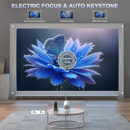 Draagbare miniprojector, ondersteunt 4K en 1080p Full HD, ondersteunt Wi-Fi 6 en Bluetooth 5.0, 180 graden draaibaar, compacte thuisbioscoopprojector met automatische trapeziumcorrectie — thumbnail 2
