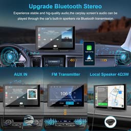 SnelShoppen - Draagbaar 9 Inch HD Touchscreen Auto Scherm met Dashcam, Draadloze Carplay & Android Auto, 4K Camera, Bluetooth, GPS, FM, 64G TF Card — thumbnail 3