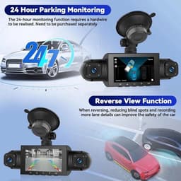 4-kanaals 360° dashcam HD 1080P 4-lens rijrecorder met 32GB geheugenkaart — thumbnail 4