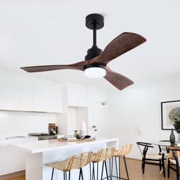 Bestverkochte Moderne 42-inch Plafondventilator met 3 Walnootbladen - Licht - Afstandsbediening - Stille Omkeerbare DC-motor - Geheugenfunctie - Boerderijstijl — thumbnail 5