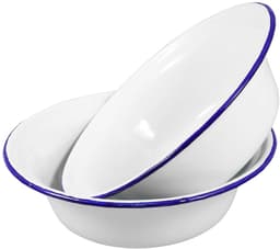 Dailygoods- Soepschalen 2-delig - Emaille - Makkelijk te reinigen - Geschikt voor rijst/pasta/groenten - Duurzaam - Ideaal voor familie/restaurant - Mengkom — thumbnail 1
