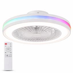 Plafondventilator met Verlichting 50 cm – Fluisterstil – Slimme RGB LED Lamp – App & Afstandsbediening – Google Home & Alexa – 6 Snelheden – Zomer & Winterstand — thumbnail 1
