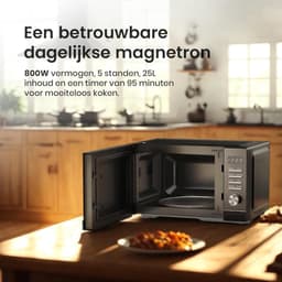 Digitale Magnetron - Oven met grill - Snel opwarmen - Automatische programma's - 25 liter - Zwart — thumbnail 2