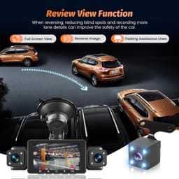 SnelShoppen - 4K 1080P Dashcam Auto met 5GHz WiFi, 64GB SD Kaart, 3" IPS Scherm, 170° Groothoek, Loopopname, G-Sensor, Nachtzicht voor Auto en Vrachtw — thumbnail 4