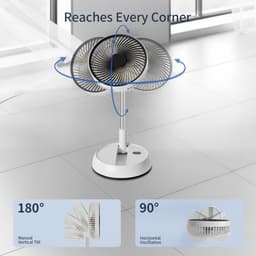 Statiefventilator - Zomerkoeling - Staande ventilator - Verkoeling woonkamer - Slaapkamer ventilator - Hittegolf oplossing - Verstelbare ventilator - Ventilator met afstandsbediening - Stille ventilator - Draaibare kop - Frisse lucht in huis - Zwart — thumbnail 2