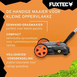 Snoerloze Grasmaaier - Handmaaier Gazonmaaier - Kleine Tuinen Onderhouden - Flexibele Kogelkopbediening - 220 mm Maaibreedte - Zwart — thumbnail 3