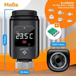 Slimme WiFi Radiatorthermostaat Set - App & Spraakbesturing - Energiebesparend — thumbnail 4